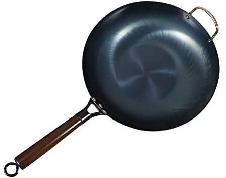 YHEIANJ Wok Japonais, ustensiles de Cuisine, Wok Japonais, poêles à Fond Rond, Plaque de Cuisson, Wok Domestique, marmite à Fruits de mer en Fer, marmites à Soupe japonaises, Wok