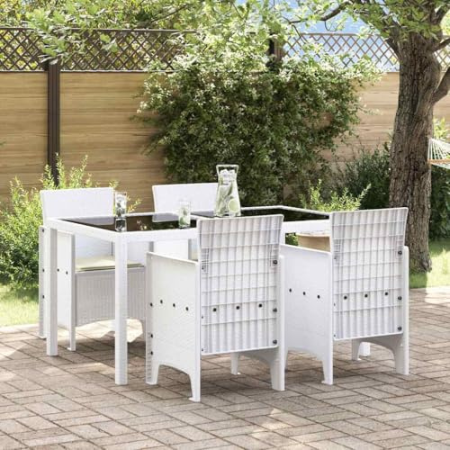 Mimdixy Balkonstuhl Gartenstühle Terrassenstühle,Gartenstuhl 4 pcs Weiß 53 x 49 x 85 cm PP,Für Garten,Terrasse Und Balkon,Kann Schnell Zusammengebaut Werden