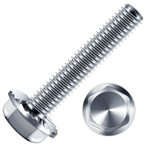 Zynthor 10Pcs M10 Bolts, M10 x 40mm Flanged Hex Head Bolts, External Flange Hex Drive Screws, Zinc Plated, Alloy Steel, Full Thread, Pump, Fix Car, DIY Project