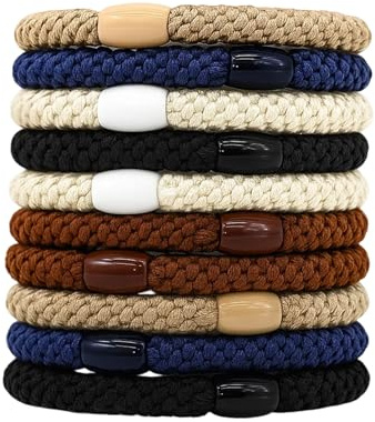 10 StüCk Haargummi Original, Knekkies Haargummi Original, Knekki, Cotton Bands Soft Woven Haarklammer Zopfgummis Schlichte Geflochtene HaarbäNder FüR Damen, FüR Dickes Und Lockiges Haar