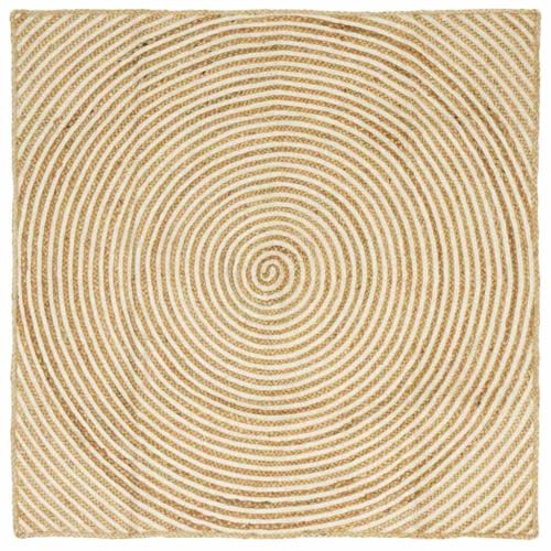 vidaXL Alfombra de área Blanco 160 x 160 cm Yute