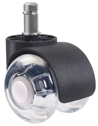 BüRostuhlrollen 5 Stück Universal-Möbelrad aus weichem Gummi, durchsichtig, Drehstuhlrolle, Bürostuhl-Rad, Riemenscheibe, Möbelbeschläge FüR BöDen(Black-Dust Plate)