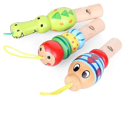 MENDUNER Sifflet en Bois coloré pour Enfants, Jouet éducatif, Jolie Forme D'animal, Mini Flûte Finement Conçue pour une Expérience Musicale, Fête D'anniversaire, Réunion de Famille