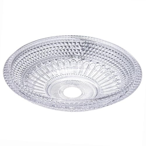 ZYCDP Glaswaschbecken Rund Aufsatzwaschbecken Kristall 440 X 440 X 130 mm Ohne Hahnloch Transparent