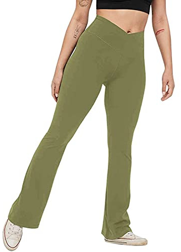 Generisch Fitness Jogginghose Out Training Leggings Sport Frauen Leichtathletische Yoga-Hosen (Green, S)