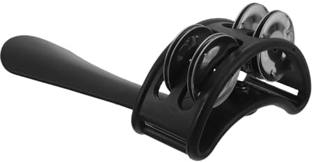 TOYANDONA Kleiner Handglocke und Zweireihiges Tamburin mit Metallglöckchen Leichtes Percussion Instrument für Musikunterricht Partys und Jam Sessions