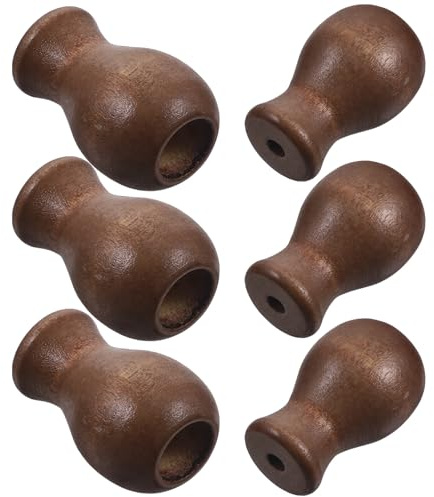 Toyvian Window Blind Cord Pull Knobs Wood Tassels 6Pcs Brown Replacement Cord Ends for Curtains Home Window Treatment Accessories