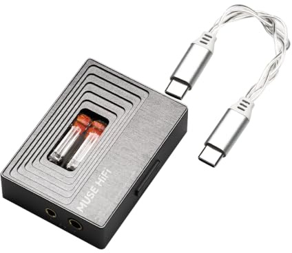 MUSEHiFi M3 Ultra Headphone Amplifier, Portable USB-C DAC, JAN6418 Vacuum Tube Dongle, ES9028Q2M Chip, High Resolution 32bit/384kHz and DSD256 HiFi DAC AMP, 460/480mW Output Power, 3.5/4.4 Outputs