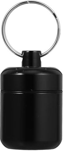 Black Aluminium Alloy Earplug Carrying Case Portable Water Resistant | Lightweight Multifunctional Design, Simple Stylish Profile, Keychain-ready Format for Compact Storage