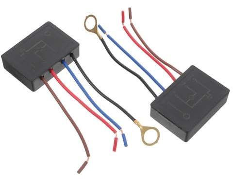 DINHEAROM 4 Wege Touch Lampen Konverter 2er Pack in Schwarz ABS, für dimmbare LED und Halogenlampen, flimmerfreies Dimmen, ideal für Nachttischlampen und DIY Projekte, 5×3,5×1,5 cm