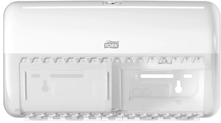 Tork 557000 Spender für Kleinrollen Toilettenpapier T4 in Weiß / Hygienischer Papierspender für Toiletten im Elevation Design