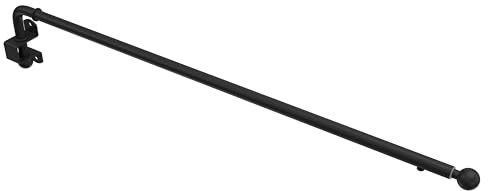 Interdeco Schwenkstangen (2 Stück), schwenkbare Gardinenstangen Schwarz, Cassina, 60-100 cm ausziehbar