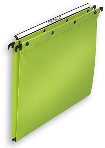 Elba Ultimate PP Lot de 10 Dossiers Suspendus en Polypro Opaque pour Tiroir Fond 15mm Vert