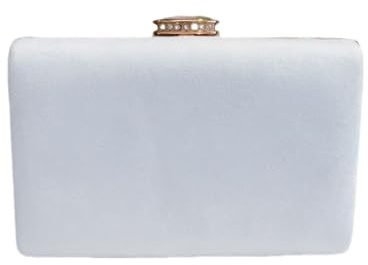 LeahWard Women's Clutch Bag Suede Wedding Evening Party Handbags 672 (White)