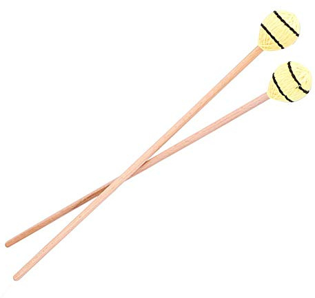 Marimba Schlägel Set, Garnkopf Griff mit Ahornholz, 2er Paar für Musikunterricht und Konzerte