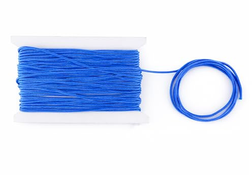 WedDecor Braided Nylon Cord 1.2mm Paracord Satin Twisted Synthetic String Rattail Cords for Crafting, Beading, Macrame, Tassel, DIY Projects, Accessories, 10M, Royal Blue
