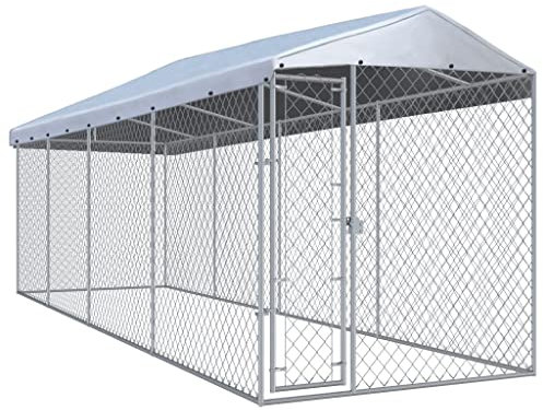 Outdoor-Hundezwinger mit Überdachung 760x190x225 cm