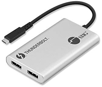 SIIG Adaptateur Thunderbolt 3 vers double DisplayPort – Single 5K @ 60HZ – Dual 4K @ 60HZ – USB Type C vers 2 ports DP 1.2 pour Mac et Windows – MacBook Pro/MacBook/Dell XPS/HP/Lenovo