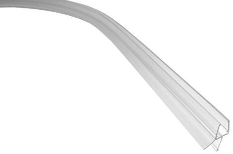 KRISTHAL gebogene Dusch-Türdichtung für Viertelkreisduschen mit kurzer Abtropfleiste und Verstärkung unten, Duschdichtung für 6 und 8 mm Glas, Made In Germany - Art. Nr. 5101