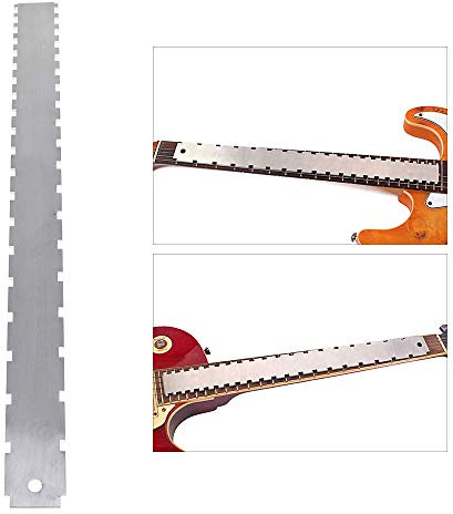 Gitarrenhals, gerade Kante, gekerbt, Gitarrenbauer-Werkzeug für die meisten E-Gitarren einschließlich Gibson, Griffbretter und Bünde, Edelstahl 42x4x2cm