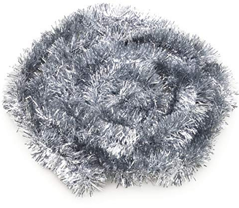Toyland® 2 Meter Fine Christmas Lametta - Weihnachtsdekoration Lametta (Silber)
