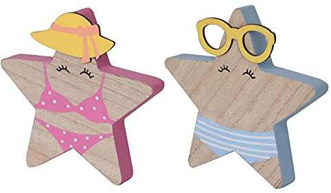 Bettin dekorative witzige Dekofiguren sommerliche Holzsterne als Badefiguren Boy and Girl