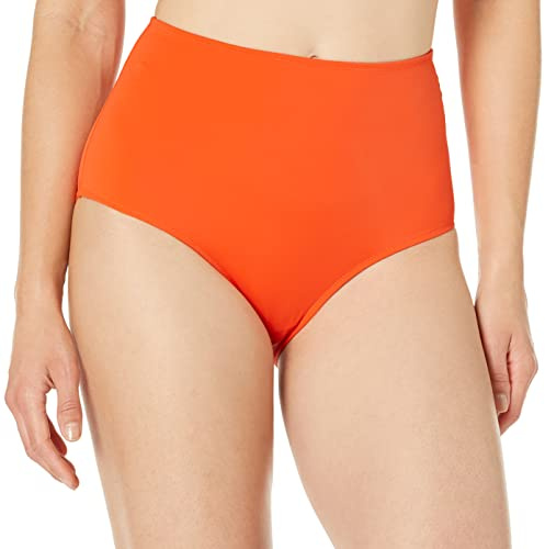 Amazon Essentials Damen Badehose mit hoher Taille (erhältlich in Übergröße), Orange, 40