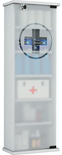 VCM Medizinschrank | Maße ca. H. 92 x B. 31 x T. 18 cm | Apothekerschrank abschließbar | Arzneischrank - Omal XL