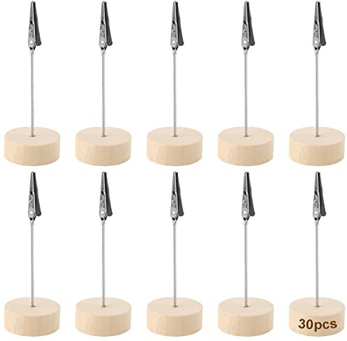 PINGEUI 30 Stück Fotohalter mit Klammern, Fotoständer Memo Clip Halter, Postkartenhalter Notizhalter für Weihnachten, Valentinstag, Geburtstage, Hochzeiten & Partys