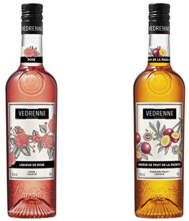 VEDRENNE Liqueur de Rose 18% 0.70 L & Liqueur de Fruit de la Passion VEDRENNE 18% - 70cl