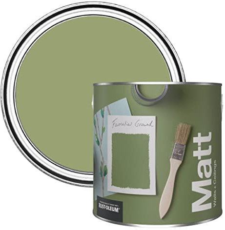 Rust-Oleum ultra strapazierfähige, extra deckende, abwaschbare, grün matte Wandfarbe - Laubgrün 2,5 Litres