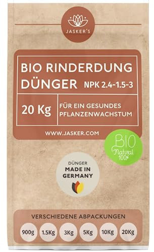 JASKER'S Bio Rinderdung Dünger 20Kg - Ideal als Naturdünger - 100% natürlich - Tierfreundlich