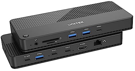 Unitek Commutateur KVM 4K USB Hub 11 ports | D1077A | Norme vidéo : HDMI 2.0 | USB standard : USB 10 Gbps | Connexions : audio 3,5 mm, HDMI, RJ-45, USB-A, USB-C, microSD/SD