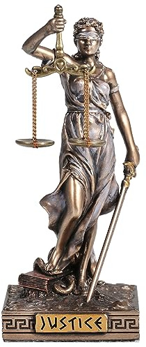 Veronese Design Miniaturfigur Lady Justice griechische Göttin aus Kunstharz, handbemalt, 10,2 cm