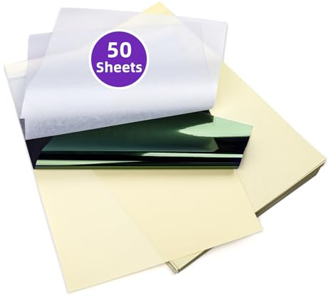 Phomemo M08F Tattoo Transfer Papier, A4 Transferpapier, 50 Blätter | A4 Transferpapier Tattoo Stencil Papier für Tattooing, Kompatibel mit M08F TP81 TP83 TP88 A886 A887 Tattoo Drucker