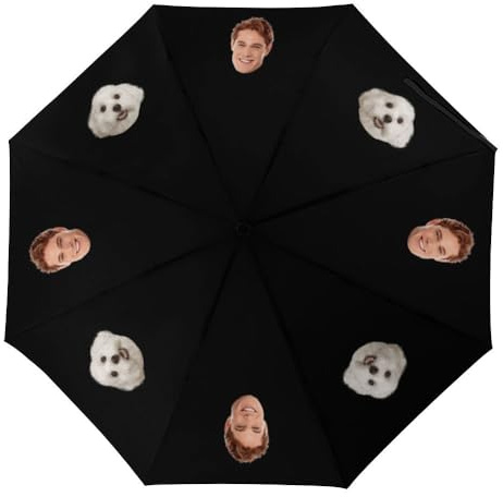 RoPox Personalisierte Regenschirme, Damen Schirm mit Auf,Kompakter Regenschirm Sturmfest mit Auf-Zu-Automatik,Transportabel Schirm mit UV-Schutz, Regenschirm Umbrella- inkl. Schirm-Tasche