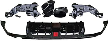Auto Spoilerlippe Für Benz Für C-Klasse W205 C200 C300 C400 C43 C63 Für AMG 2014-2019 Auto Heckstoßstange Diffusor Lippe Spoiler Diffusor Mit Auspuffspitzen Auto Heckspoiler Heckflügel(ABS Gloss)