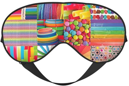 Bunte Schlafmaske mit Collagen-Druck, Nacht-Augenbinde, weicher Augenschutz für Damen und Herren, für Reisen, Nickerchen, Meditation