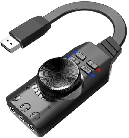 Namvo USB Sound Card Virtual 7.1 Surround Sound USB External Sound Card Adapter With PUBG Sound Effects For PC/Mac/Gaming Headset