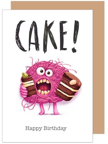 Edition Seidel Premium Geburtstagskarte mit Umschlag. Glückwunschkarte Grußkarte Karte Geburtstag Happy Birthday Mann Frau Kind Kuchen lustig (G3638 SW024)