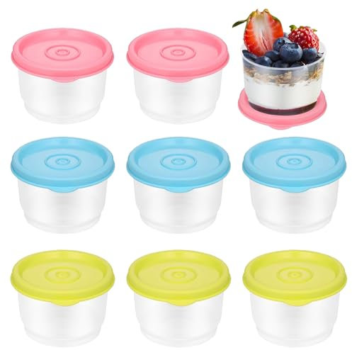 ZYEKIU 8 Piezas Recipientes Herméticos para Alimentos, Meal Prep Containers 160ml, Contenedores de Almacenamiento a Prueba de Fugas, Deli Containers Reutilizable, para Yogur, Salsas, Mermeladas