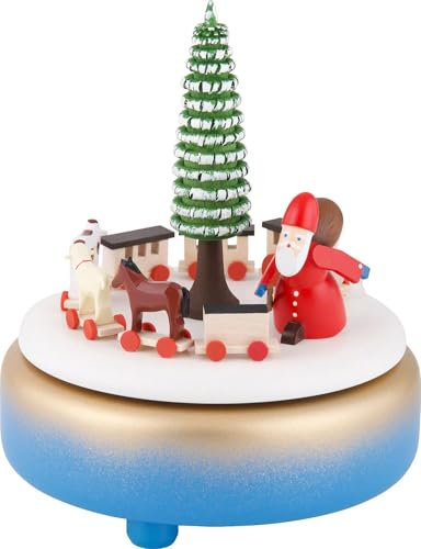 Erzgebirge Palast Gunter Schalling Spieldose Ruprechtzug - blau - 17 cm