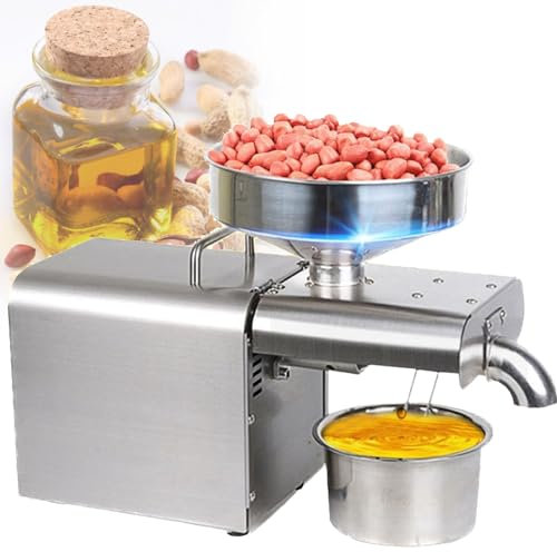 LXWKAI Presse à Huile Commerciale Automatique, Presse à Huile de Cuisine, Presse à Huile Automatique électrique, extracteur d'huile Biologique, pour Avocat, Noix de Coco, Lin, arachide, 110 V