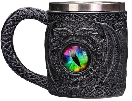 Dragon Coffee Mug Stainless Steel Dragon's Eye Tankard