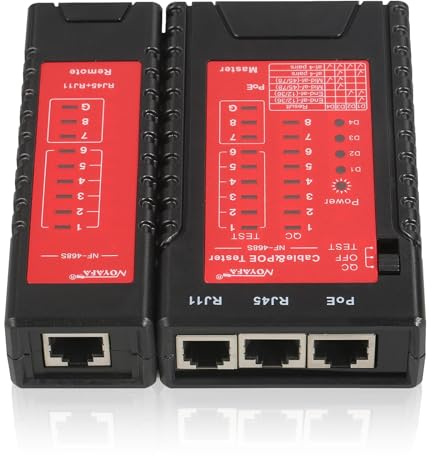 NF-468S Netzwerk Kabel Tester - Ethernet, LAN, Telefonleitung, RJ45, RJ11, CAT5, CAT6, CAT5E, CAT6A Kontinuitätstester