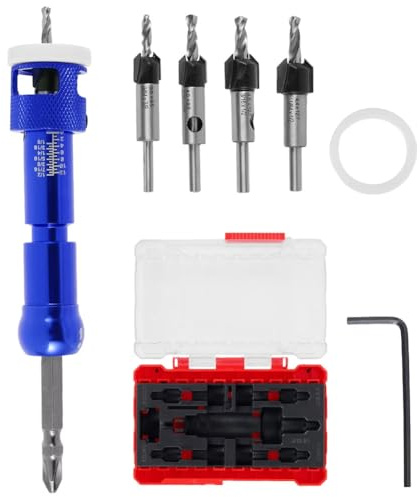 Fangxuee Taladro Avellanador para Carpintería, Taladro Escalonado, Taladro para Tornillos Autorroscantes para Madera, Herramienta de Instalación de Brocas C