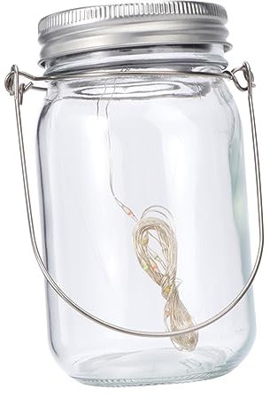 CHILDWEET 1set Solar Powered Jar Lantern Decorative Outdoor Led Light Design String Lights for Garden and Balcony