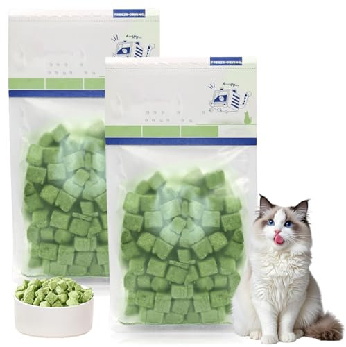 Katzengras Snack, 200g Gefriergetrocknet Snacks für Katzen, Katzengras für Katzen für die Zahnpflege und Haarknäuel Entfernen, Katzenminze Snacks aus katzengras