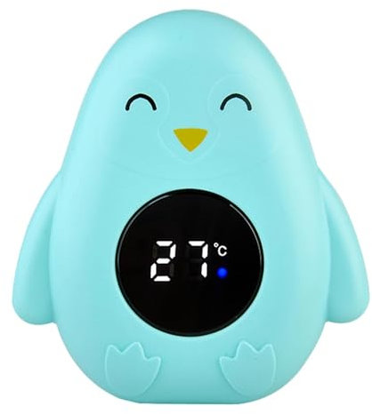 Babybadetemperaturmesser | Schwimmendes Digitales Wasser-Babybadetemperaturmessgerät | Genaue Messung, Sicherheit, Cartoon-Pinguin-Form, Temperaturtester Für Kinder, Mädchen