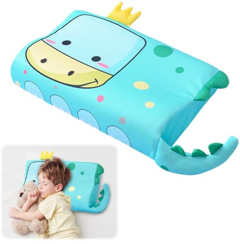 Yuragim Schlummerkids Kissen, 46 x 26 cm Calmly Kinderkopfkissen, Einzigartige Tiere Schlummerkissen Kinder Kissen Memory Atmungsaktiv Komfortkissen Schaum Ergonomisch fur Kinderkissen ab 3